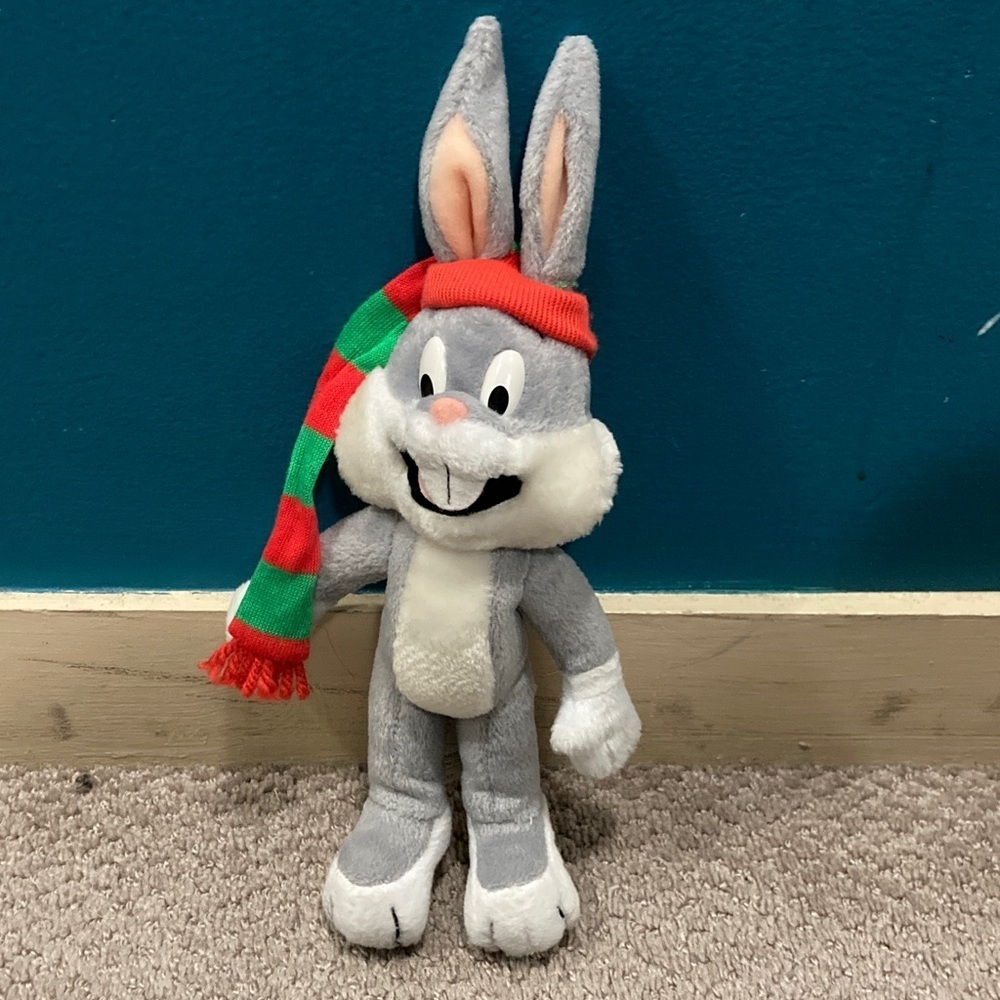 Vintage 1992 looney tunes bugs bunny Christmas stuffy
